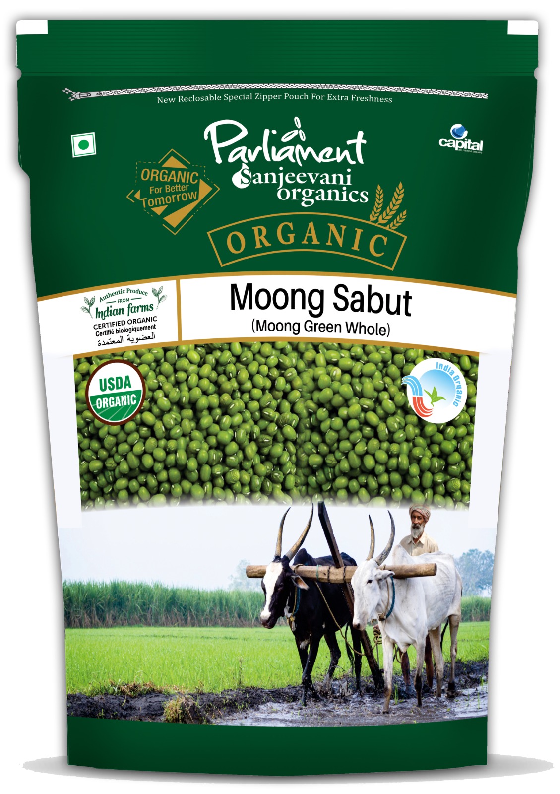 Parliament Sanjeevni Organic Moong Sabut (Moong Green Whole) - Image 2
